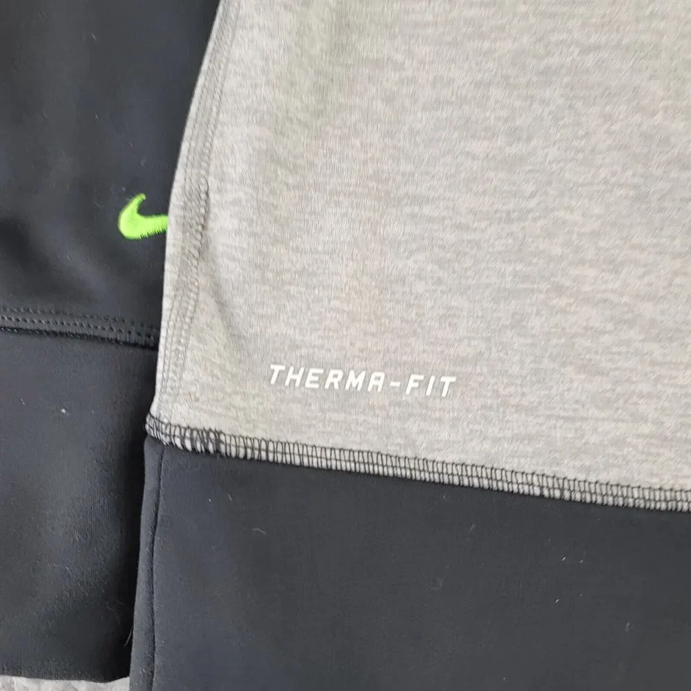Nike Hoodie Boys Large Gray Therma‎ Fit Spellout Swoosh Long Sleeve Jacket